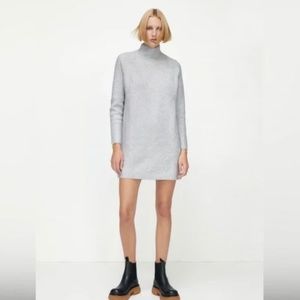 Zara Wool Blend Knit Mock Neck Dress NWT